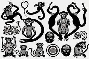 stray monkey with laptop tattoo idea