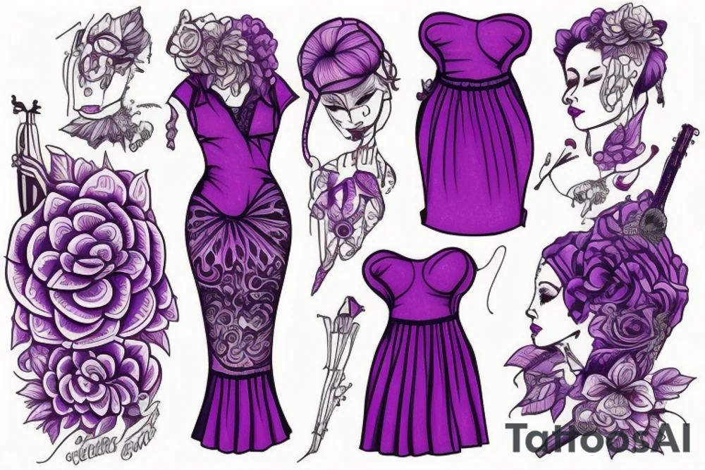 muse wearing a purple dress tattoo idea