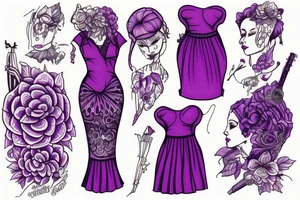 muse wearing a purple dress tattoo idea