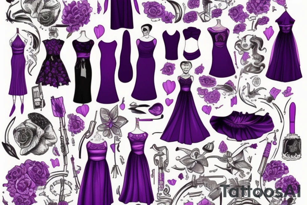 muse wearing a purple dress tattoo idea