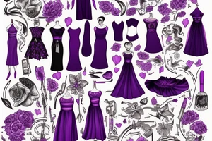 muse wearing a purple dress tattoo idea