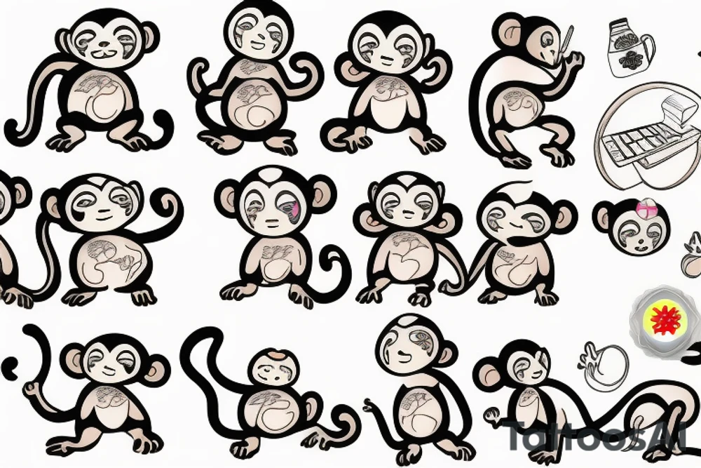 stray monkey with laptop tattoo idea