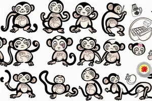 stray monkey with laptop tattoo idea