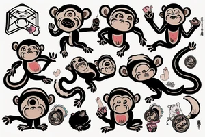 stray monkey with laptop tattoo idea