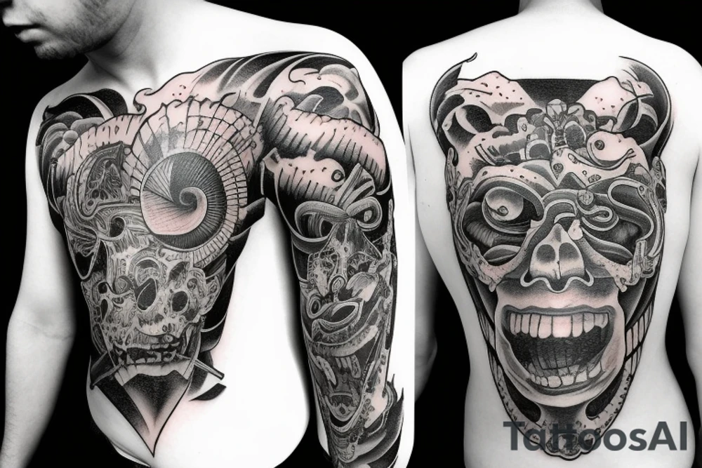 good side bad side. intelligent monster with pure heart tattoo idea