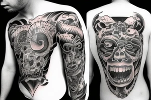 good side bad side. intelligent monster with pure heart tattoo idea