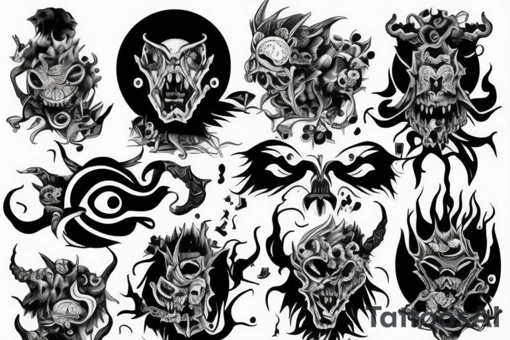 good side bad side. intelligent monster with pure heart tattoo idea