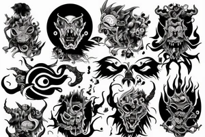 good side bad side. intelligent monster with pure heart tattoo idea