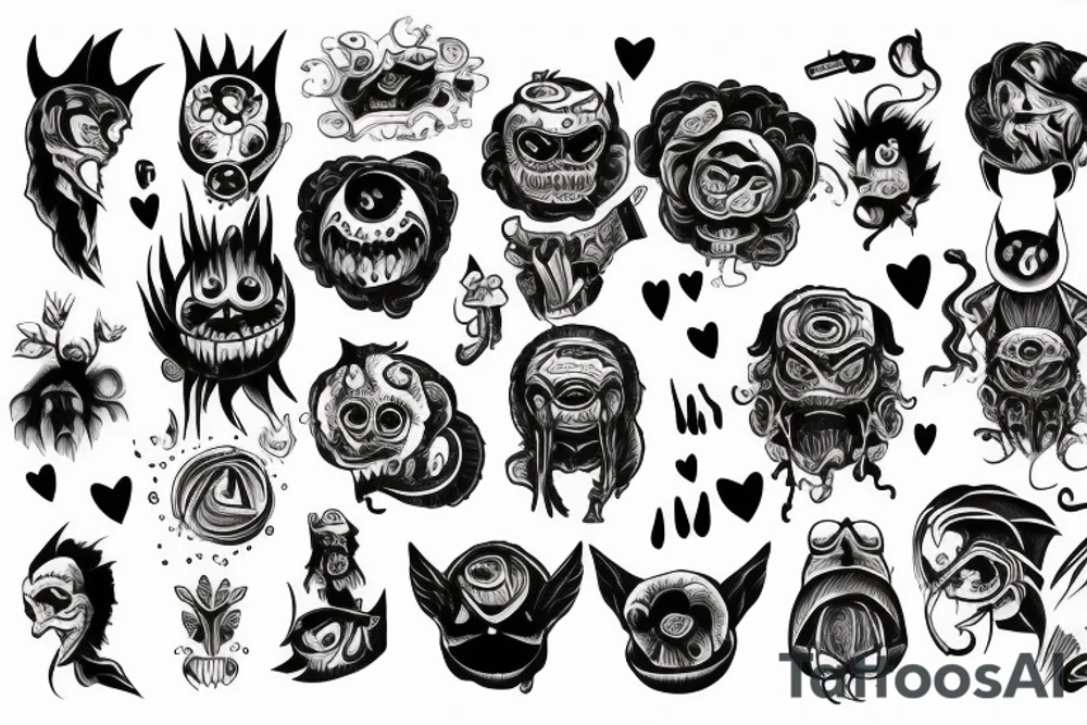 good side bad side. intelligent monster with pure heart tattoo idea