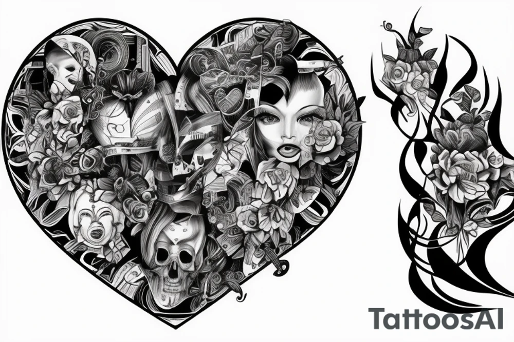 good side bad side. intelligent with pure heart tattoo idea
