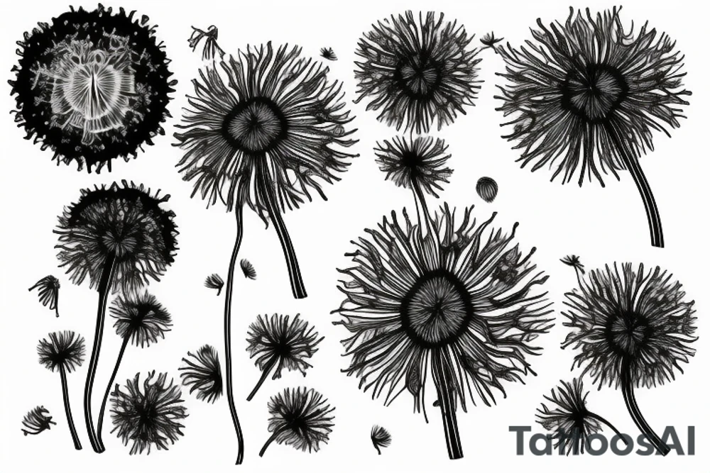 dandelion  that symbolizes the transience and fragility of life tattoo idea