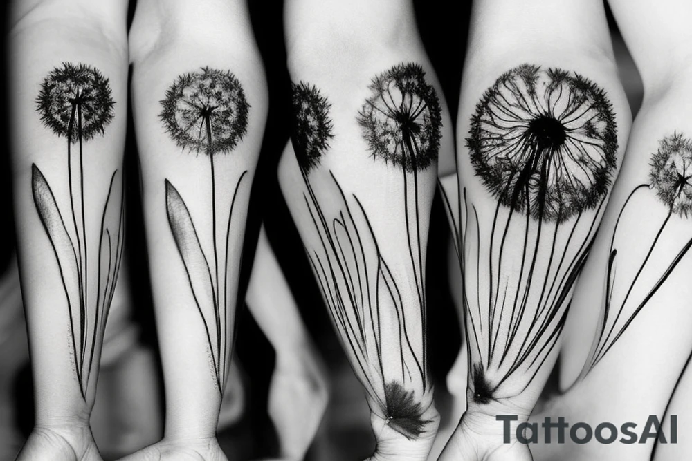 dandelion  that symbolizes the transience and fragility of life tattoo idea