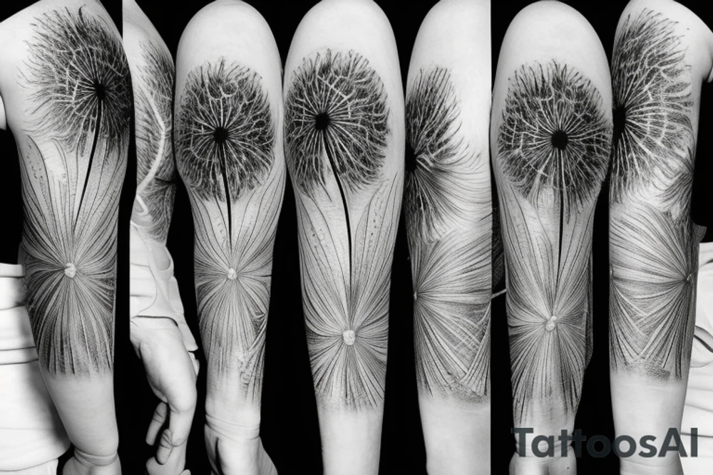 dandelion  that symbolizes the transience and fragility of life tattoo idea