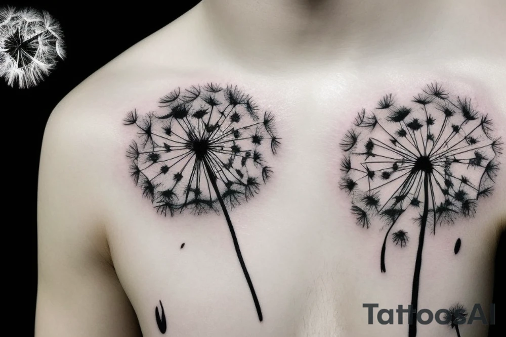 dandelion  that symbolizes the transience and fragility of life tattoo idea