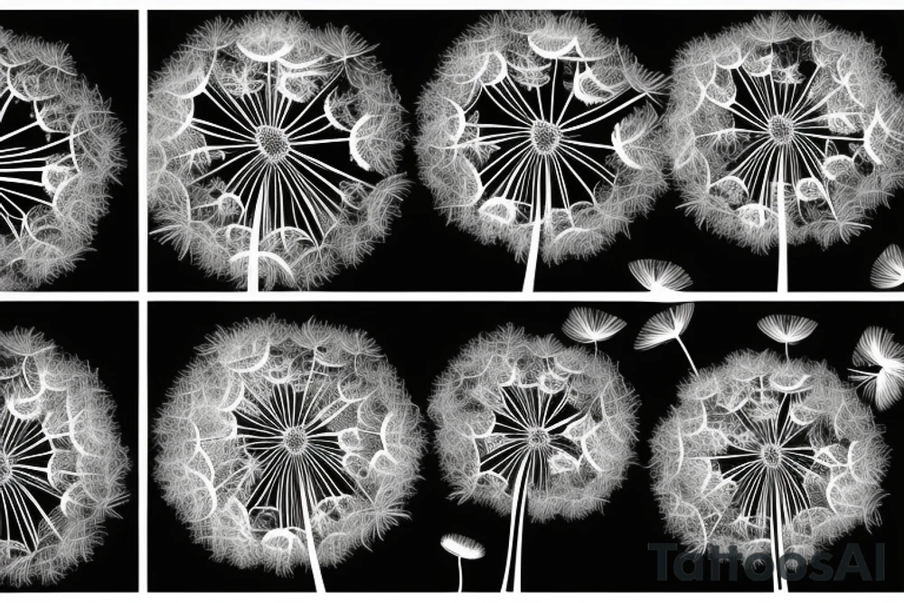 dandelion  that symbolizes the transience and fragility of life tattoo idea