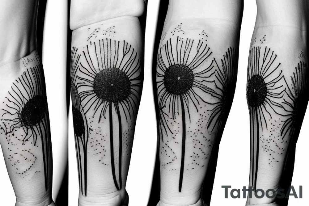 dandelion  that symbolizes the transience and fragility of life tattoo idea