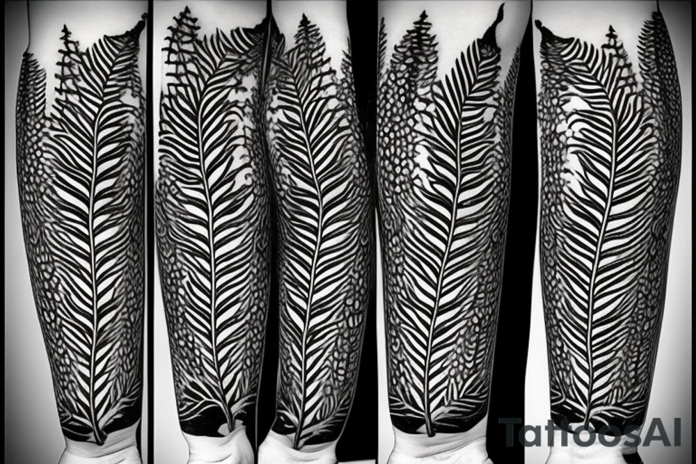 pattern horns fern fir branches juniper tattoo idea pattern horns fern fir branches juniper tattoo idea