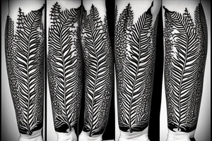 pattern horns fern fir branches juniper tattoo idea