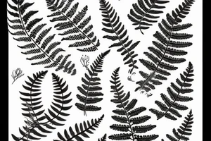 pattern horns fern fir branches juniper tattoo idea