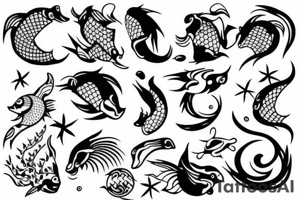 Divergent style pisces tattoo idea