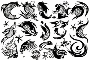 Divergent style pisces tattoo idea