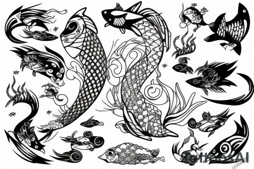 Divergent style pisces tattoo idea