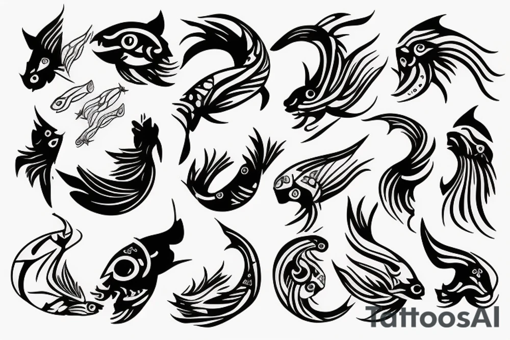 Divergent style pisces tattoo idea