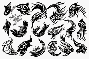 Divergent style pisces tattoo idea