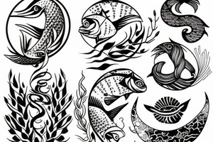 Divergent style pisces tattoo idea