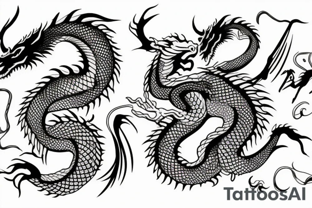 Dragon, scales, vertical tattoo idea