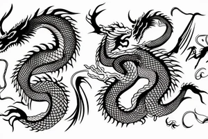 Dragon, scales, vertical tattoo idea