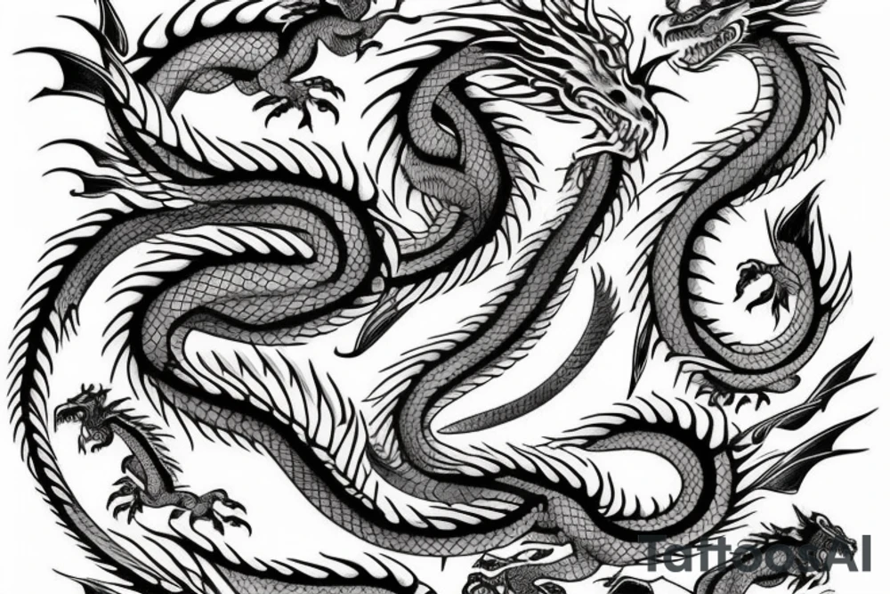 Dragon, scales, vertical tattoo idea
