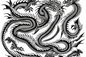 Dragon, scales, vertical tattoo idea