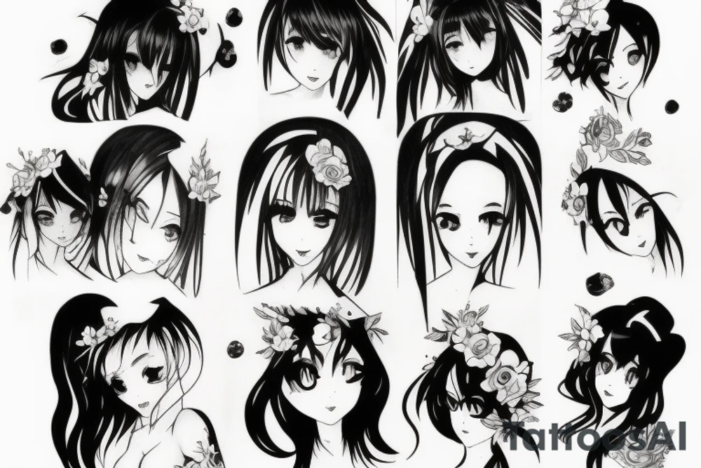 anime girl tattoo idea
