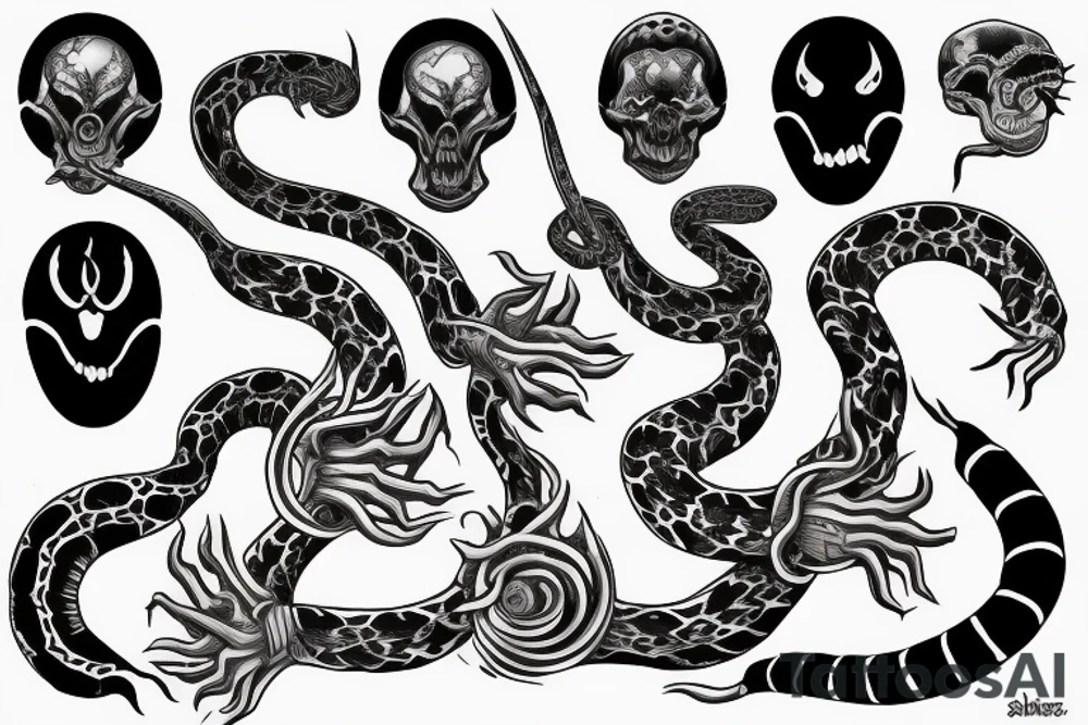 Snake bites hand trust no one tattoo idea