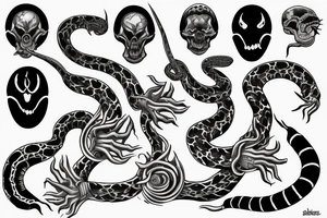 Snake bites hand trust no one tattoo idea