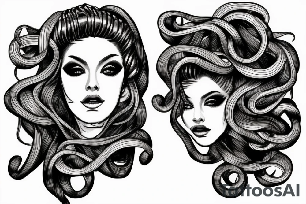 Medusa Portrait Frontal tattoo idea