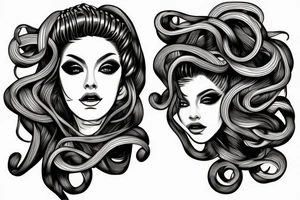 Medusa Portrait Frontal tattoo idea