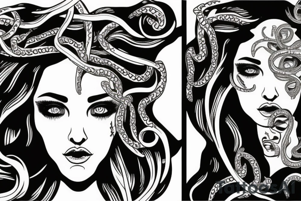 Medusa Portrait Frontal tattoo idea
