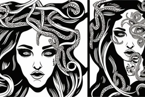 Medusa Portrait Frontal tattoo idea