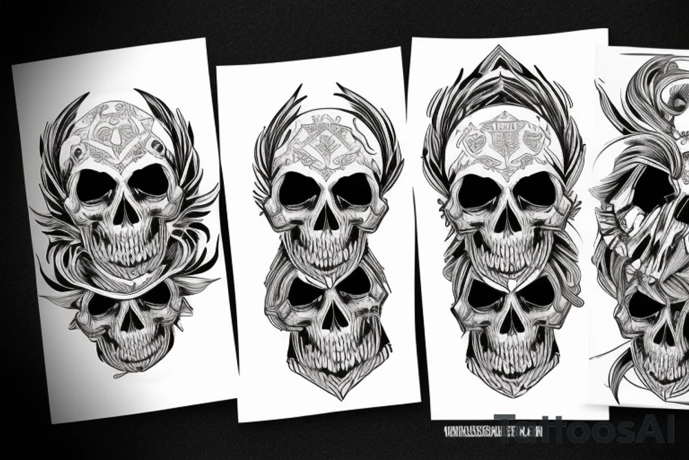 scythe with skull tattoo idea