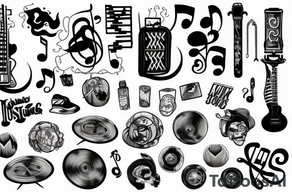 90´ music tattoo idea