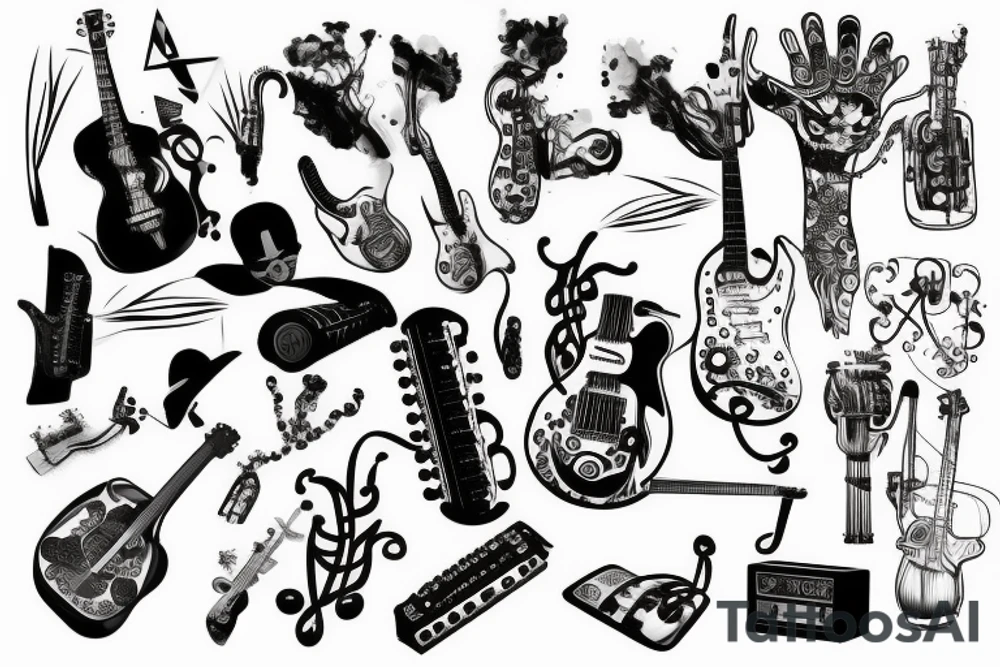 70´ music tattoo idea