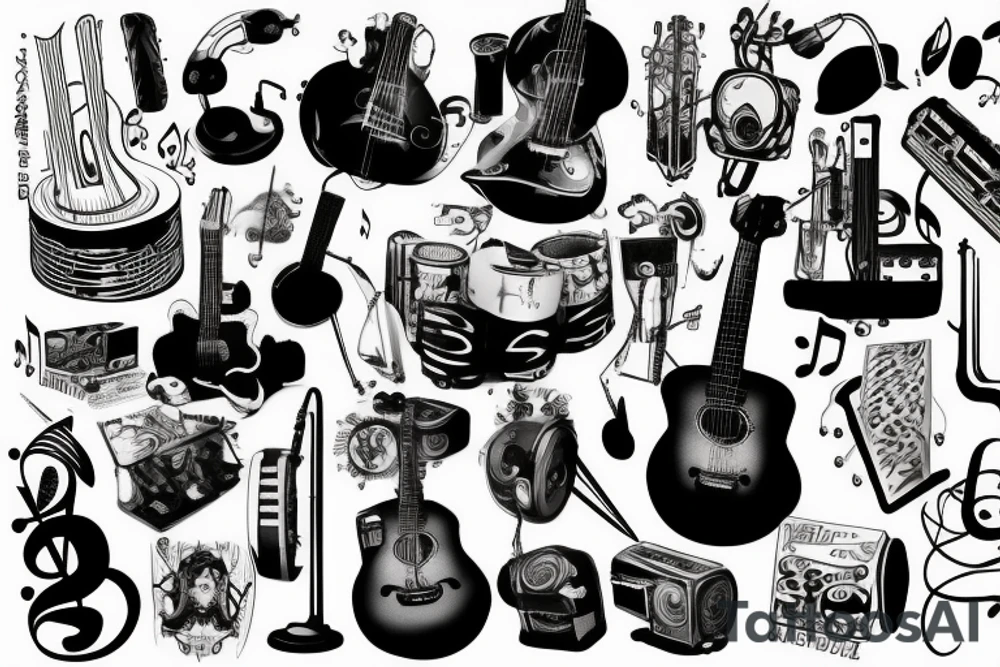70´ music tattoo idea