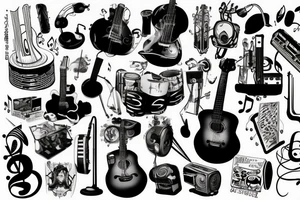 70´ music tattoo idea