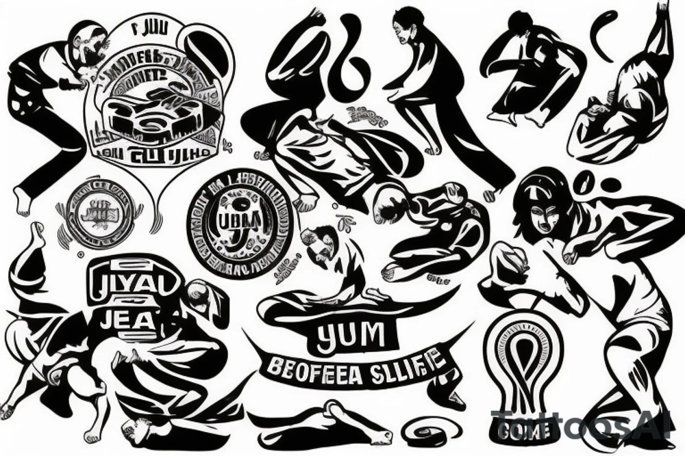 Brazilian Jiu Jitsu coffee tattoo idea
