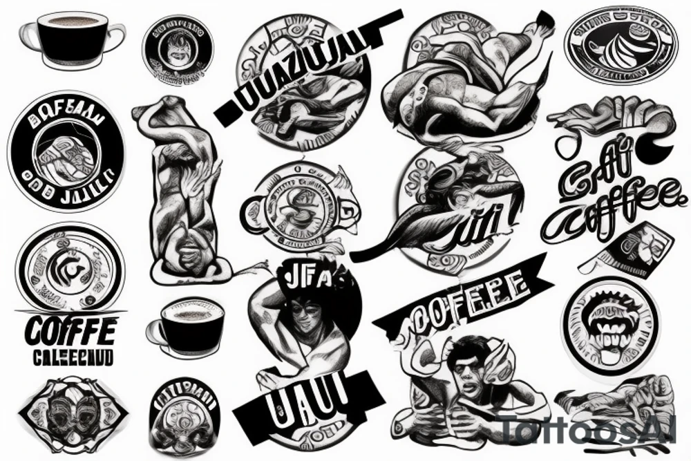 Brazilian Jiu Jitsu coffee tattoo idea