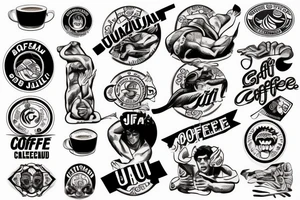 Brazilian Jiu Jitsu coffee tattoo idea