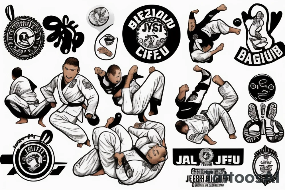 Brazilian Jiu Jitsu coffee tattoo idea