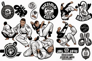 Brazilian Jiu Jitsu coffee tattoo idea